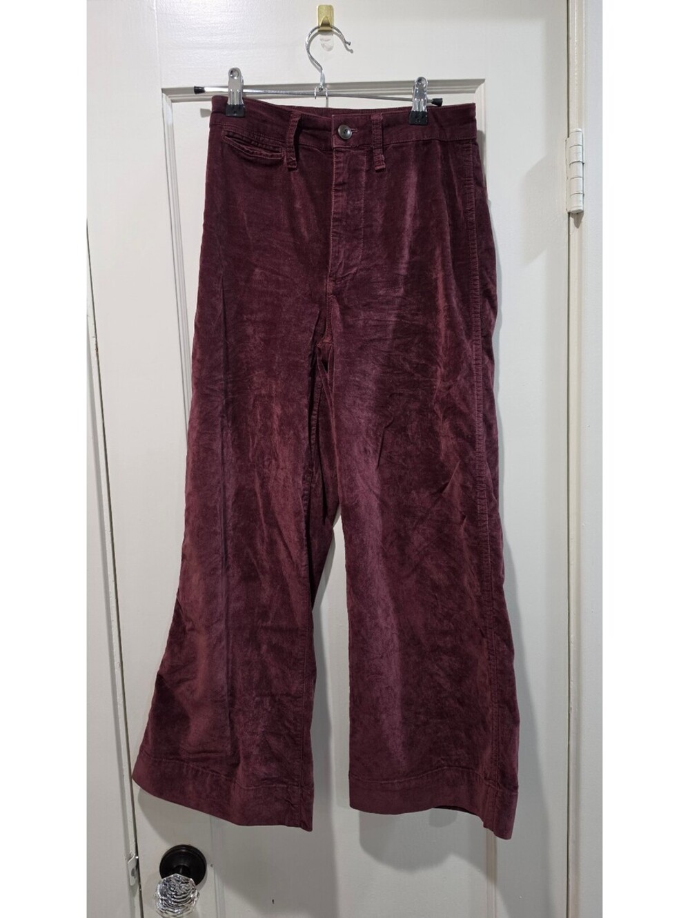 Madewell Women's Size 24 Burgundy Corduroy Wide Leg Pants